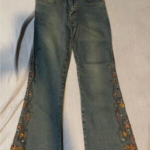 Embroidered Blue Jeans